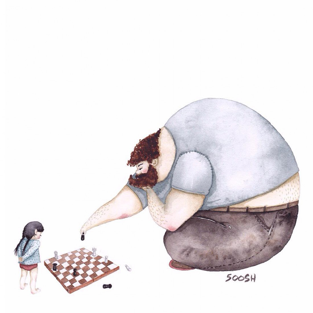 relacje corka tata rysunki