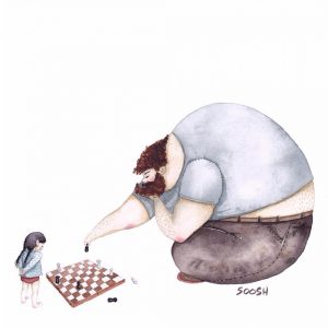 relacje corka tata rysunki