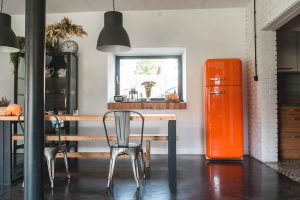 smeg pomaranczowa lodowka