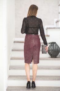 spodnica bordowa