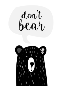 plakaty czarnobiale dla dzieci bear