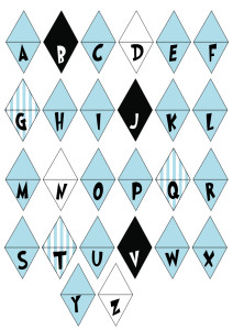 girlanda na tort alfabet